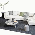 Modern Sofa Coffee Table Combination Sofa 3d model