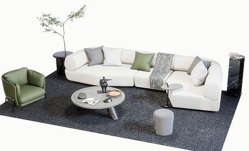 Modern Sofa Coffee Table Combination Sofa 3d model