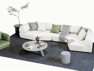 Modern Sofa Coffee Table Combination Sofa 3d model