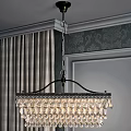 Elegant Classic Crystal Chandelier With Ornate Metal Frame And Hanging Pendants