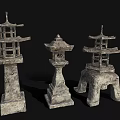 Traditional Stone Wood Decorative Lanterns With Carved Details And Three Classic Styles