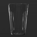Clear Glass Cup with Vertical Ribbed Design Showcasing Transparent and Sleek Appearance