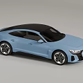 Light Blue Audi Electric Coupe With Black Roof And Modern Design Elements