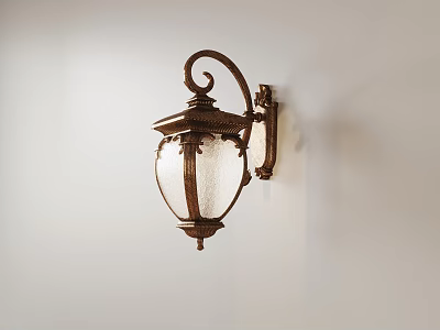 Vintage Metal Wall Sconce With Glass Shade For Indoor Decorative Lighting Fixture 3d model