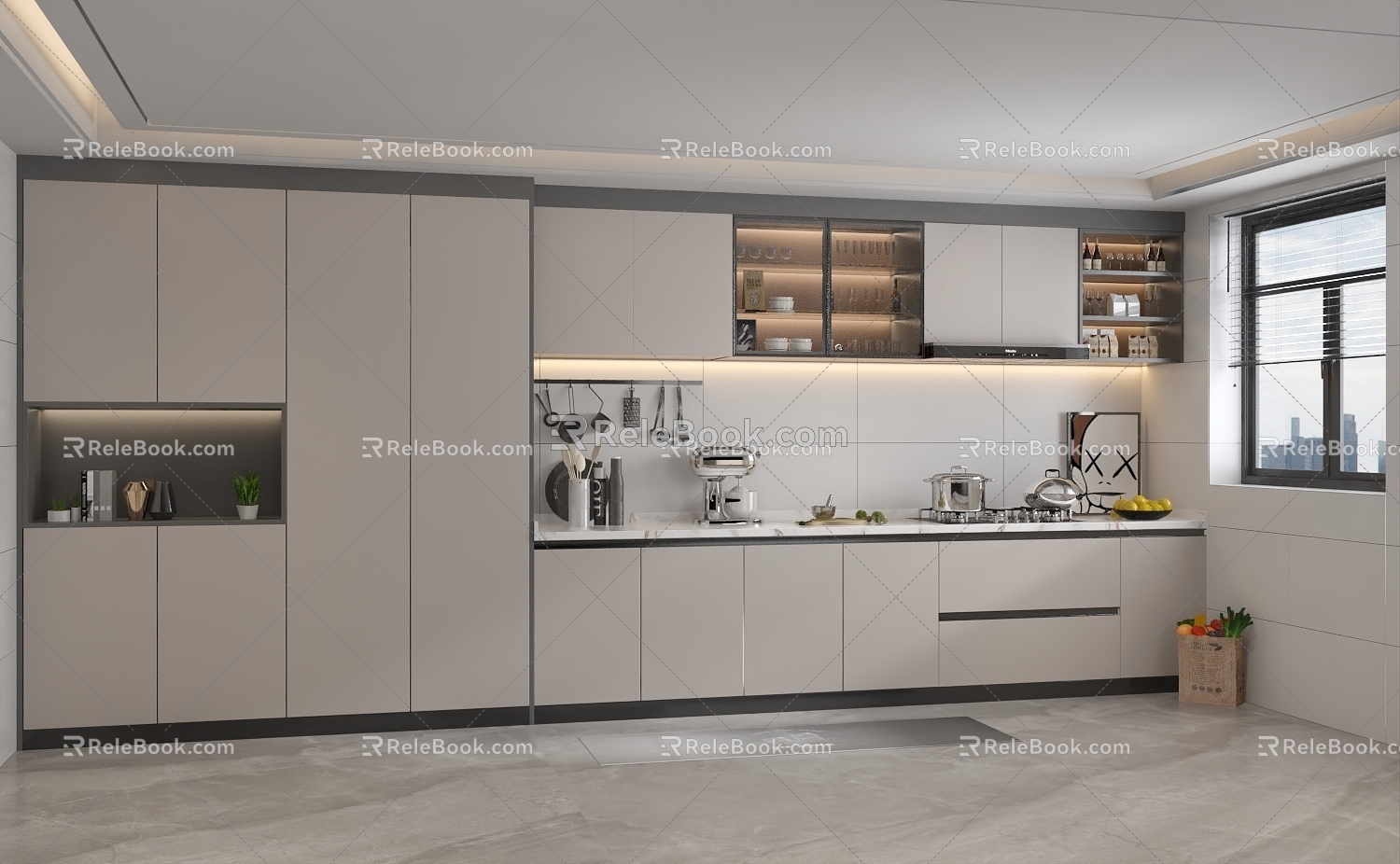 Modern Kitchen Model Room 3d model