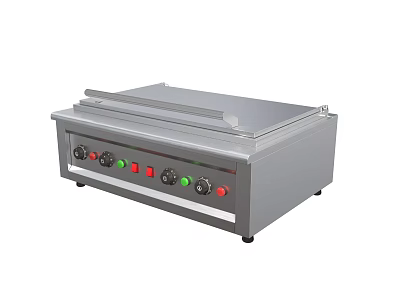 Commercial Kitchen Stainless Steel Electric Griddle With Control Knobs And Cooking Surface 3d model