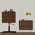Modern Middle Aged Bedside Table Square Bedside Table Adult Bedside Table Wood Table Lamp 3d model