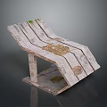 Weathered Wooden Bench With Moss Growth And Slanted Planks Natural Design