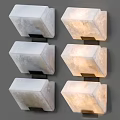 Elegant Square Wall Sconces With White Textured Stone Material For Wall Lighting 3d model