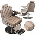 Brown Leather Office Chair With Striped Design Metal Frame Adjustable Armrests And Footrest
