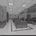Modern Commercial Restaurant Kitchen Interior With Stainless Steel Worktables And Bright Lighting