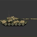 Camouflage Painted Military Tank 3D Model Featuring Cannon Turret And Tracks