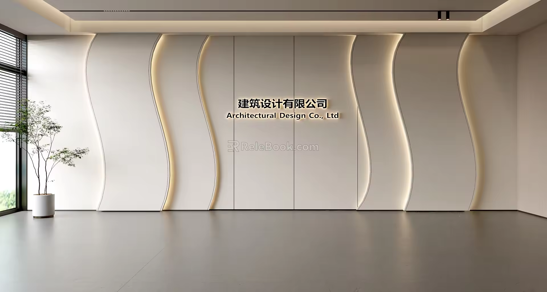 Modern Front Desk Background Wall Simple Background Wall Front Desk Reception Area Background Wall Company Front Desk Background Wall 3d model