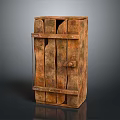 Vintage Wooden Storage Box with Metal Clasps Lock and Worn Texture for Daily Use