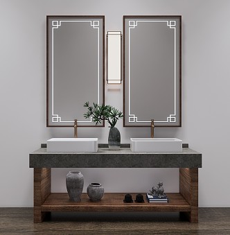 New Chinese-style Washbasin Combination 3d model