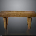 Natural Rustic Wooden Table With Smooth Wood Grain Surface And Sturdy Straight Legs