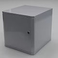 Open Metal Safe With Lock And Blue Components On Interior Door 3d model