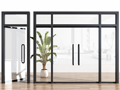 modern glass door glass double door glass door for office 3d model