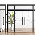 modern glass door glass double door glass door for office 3d model