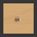 Miniature House Model on Wooden Deck with Brown Roof White Walls Balcony Garage Door