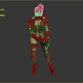 Fantasy Female Warrior Game Character With Detailed Armor And Dynamic Pose