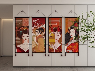 Japanese Decorative Hanging Paintings model