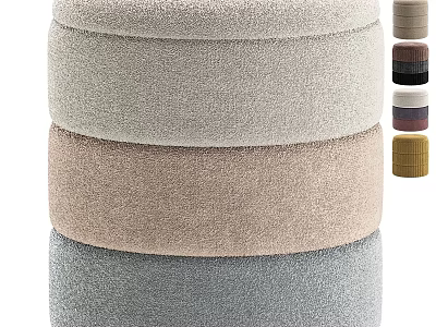 Stacked Soft Fabric Stools With Various Colors And Multiple Color Options 3d model