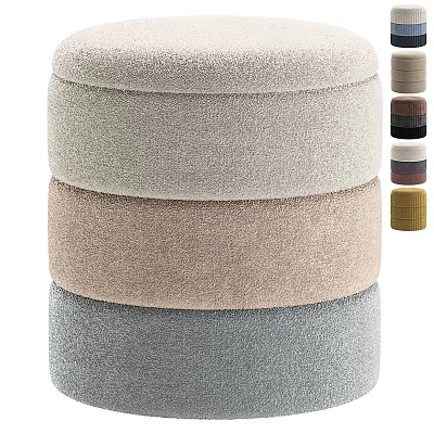 Stacked Soft Fabric Stools With Various Colors And Multiple Color Options 3d model