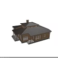 Detached Wooden House Exterior With Rustic Roof Windows And Front Steps