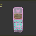 Vintage Nokia Mobile Phone With Blue Body Numeric Keypad And Green Screen