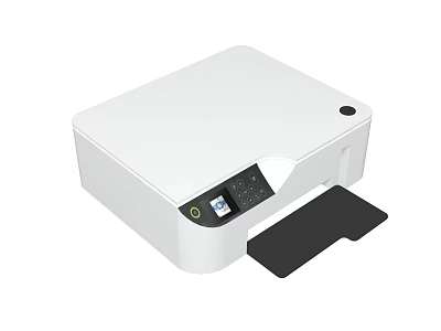 Modern White Computer Printer With Digital Display Control Panel And Output Paper Tray 3d model