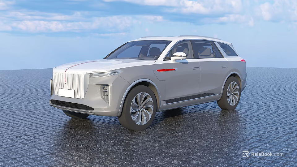 Silver SUV Car With Sleek Body And Modern Design Elements 3d model 