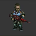 Detailed Military Soldier Figure Holding Rifle In Combat Gear Action Pose