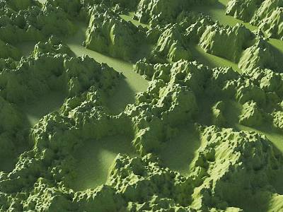 Natural Garden Landscape Design With Green Undulating Terrain And Lush Vegetation 3d model