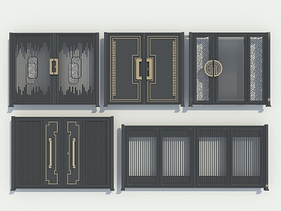 Patio Door Entry Door Double Door Villa Door 3d model