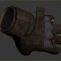 Durable Brown Leather Glove With Metal Armor For Daily Household Use