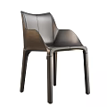 Modern Leather Dining Chair With Ergonomic Design And Sleek Black Frame
