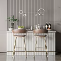 Modern Bar Chair Combination Bar Chair Bar Counter Combination 3d model
