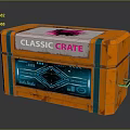 Weapon Classic Crate Orange Storage Container With Tech Inspired Digital 3d model