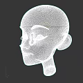 Cartoon Woman Head With Closed Eyes Red Lips And Smooth Skin Side View