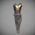 Character Golden Breastplate With Decorative Shoulder And Tentacle Like Waist Tassels