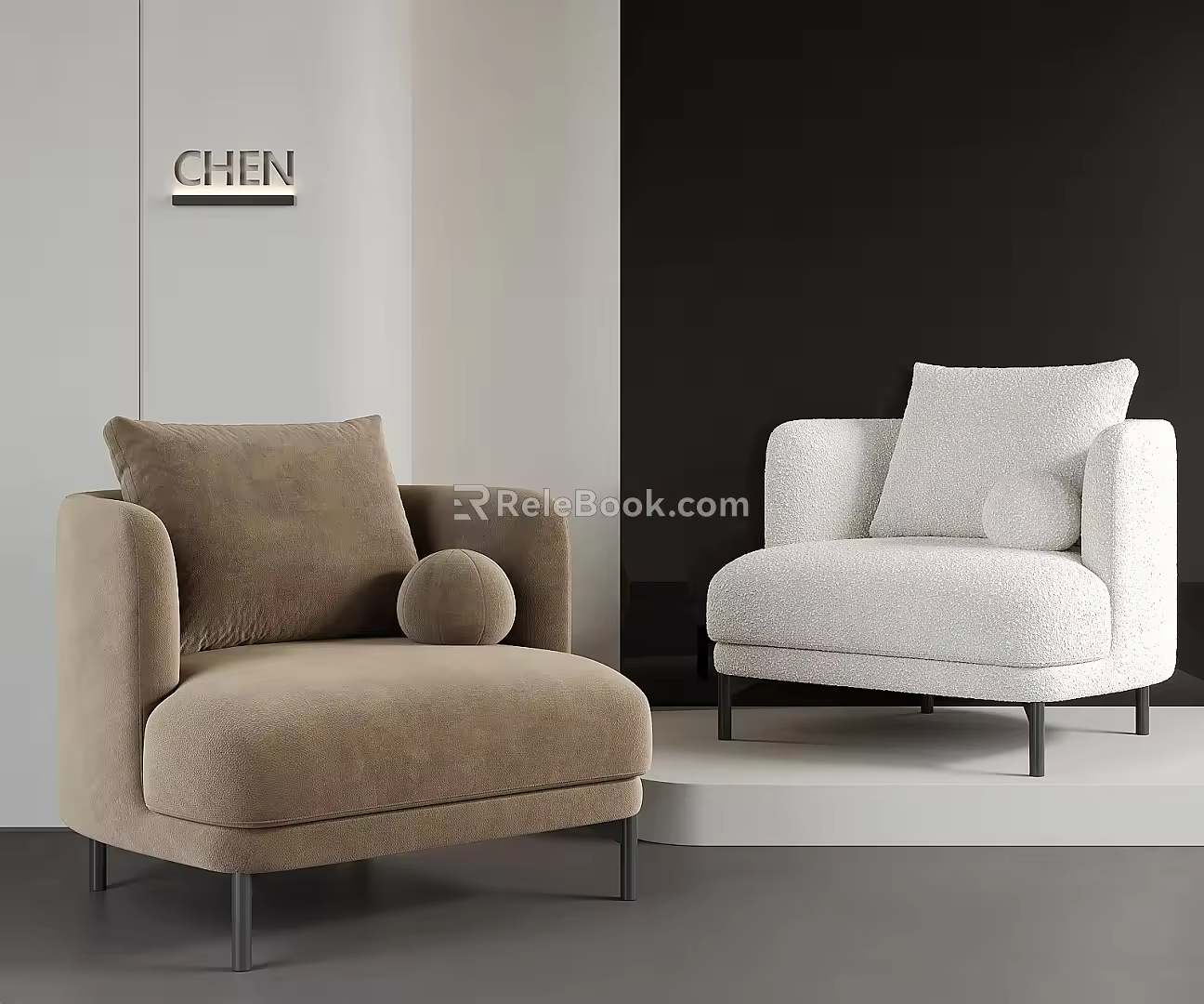 Modern single sofa sofa 3d model