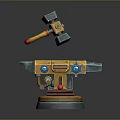 Anvil forging hammer iron cartoon forging game items game props game equipment 3d model