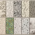 Various Nature Inspired Floor Tiles With Floral Botanical And Tree Patterns Design Samples 3d model