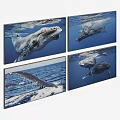 Stunning Whale Animal Paintings Series Showing Ocean Swimming And Breaching Scenes