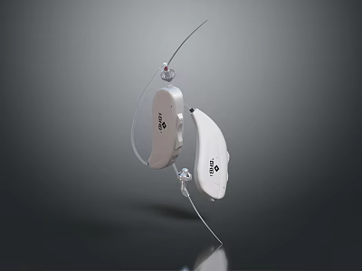 Advanced White Medical Device With Leads And Components For Healthcare Use 3d model