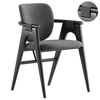 Middle Style Single Chair Dining Chair 3d model