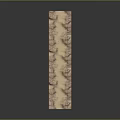 Detailed Elongated Topographic Terrain Model With Rolling Hills And Mountain Ranges