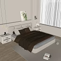 Minimalist Bedroom Interior Design With White Bed Colorful Pillows And Wall Art