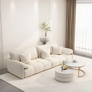 Living room sofa coffee table combination 3d model